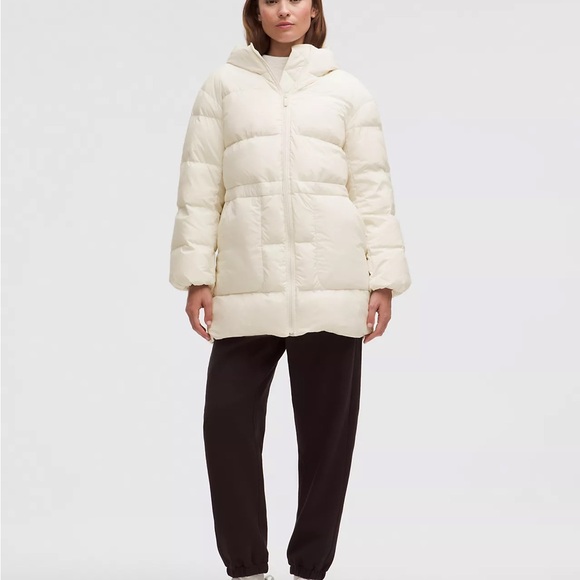 Lululemon Cinch-Waist 600-Down-Fill Puffer-Light Ivory-NWT